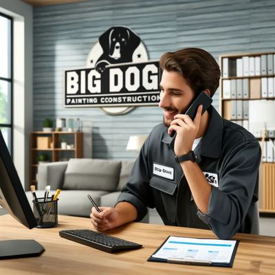 a man talking on the phone at a desk