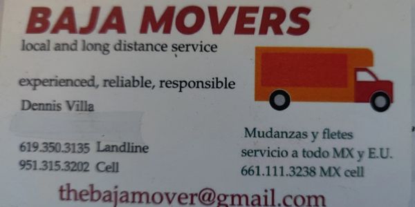 Baja Movers Professional moving service between Mexico and the United States 