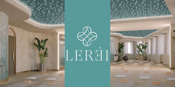 Elegant yoga studio with starry ceiling and serene ambiance.