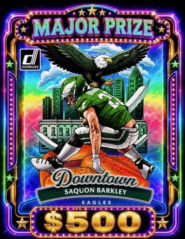Saquon Barkley Downtown Major Prize football card.