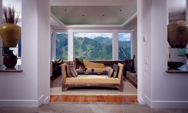 A mountain style living room that is simply jaw-dropping. All designed by an architect in colorado.