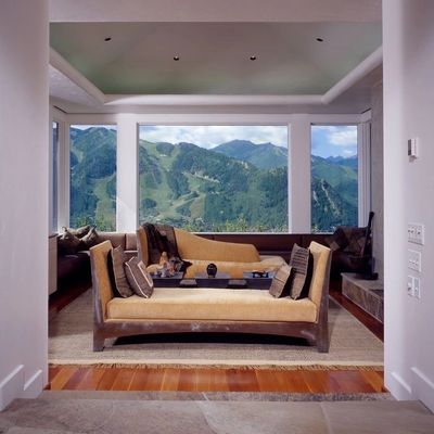 A mountain style living room that is simply jaw-dropping. All designed by an architect in colorado.