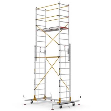 Çağsan Telesafe XL FP S005 Alüminyum İskele, Çağsan 2x10 Basamaklı İki Parçalı Alüminyum İskele