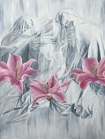 Shared Dreams and Whispered Secrets
oil on canvas
 48 x 36 inches
2024