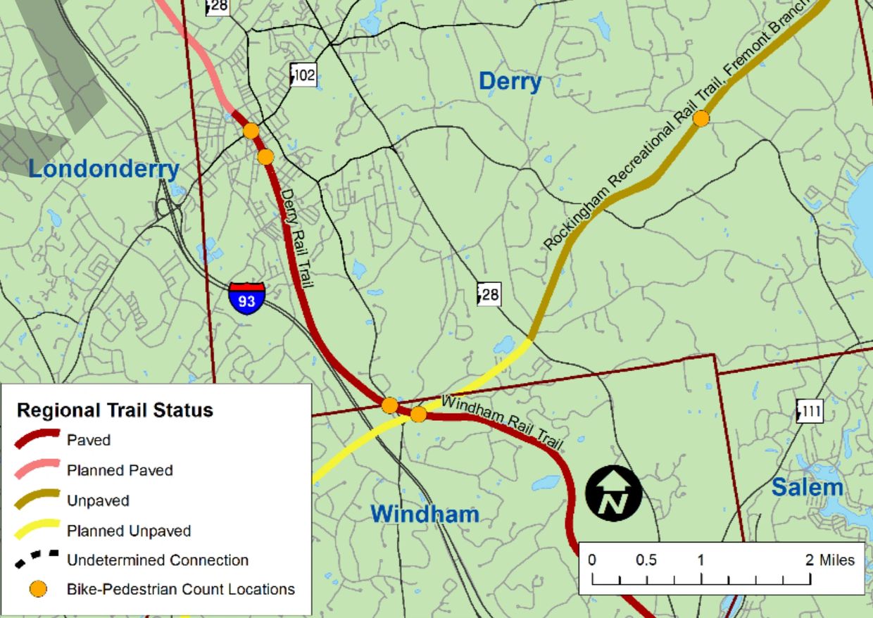 Map of Derry Rail Trail