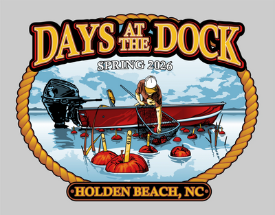 Illustration promoting the 2026 "Days at the Dock" event at Holden Beach, NC.