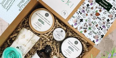 Guests at Olive Cottage receive a beautifully natural and thoughtful welcome package by MJ Artisan G