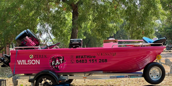The Fat Hire Fat Boat, ready to catch Massive Barramundi