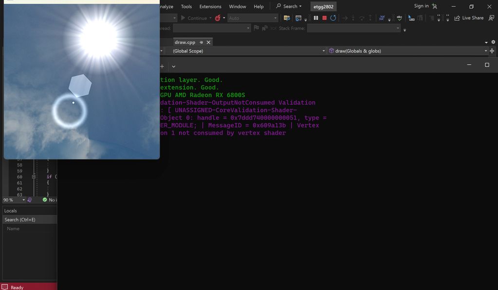 Pictured is an example of lens flare when looking at a light source.