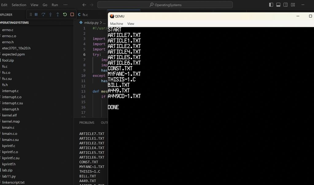 Pictured is an emulated Raspberry PI operating systems file system, reading inside a sector.