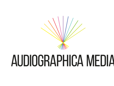 Colorful geometric logo with 'AUDIOGRAPHICA MEDIA' text.