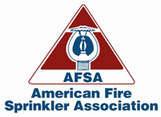 Logo of American Fire Sprinkler Association with a triangular design.