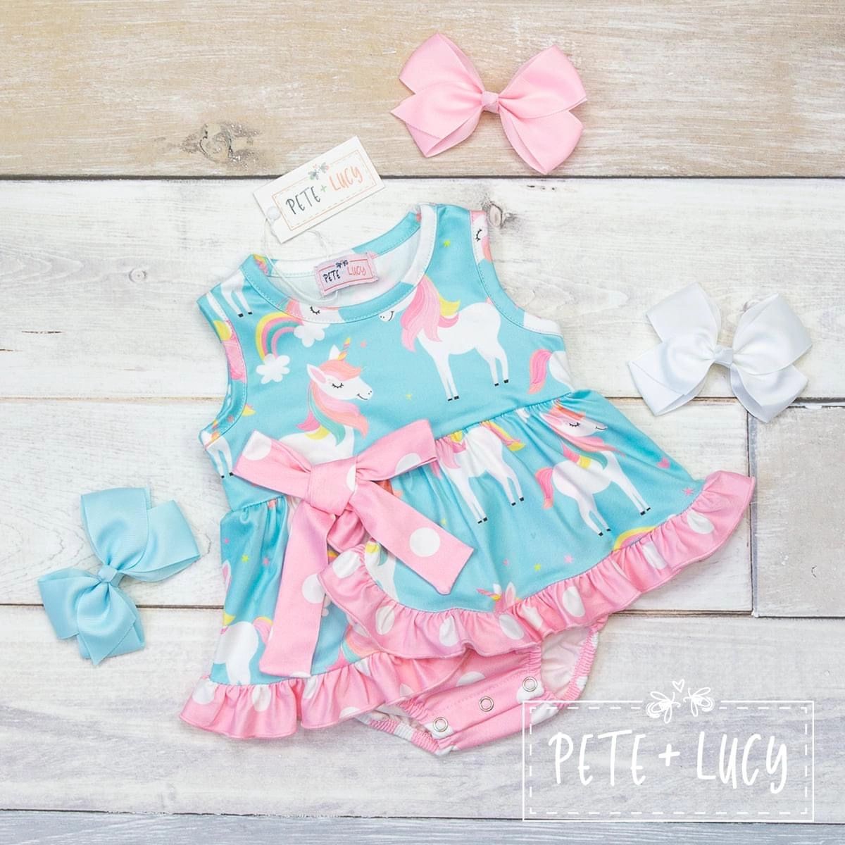 Pete and Lucy Unicorn Love Romper 912M