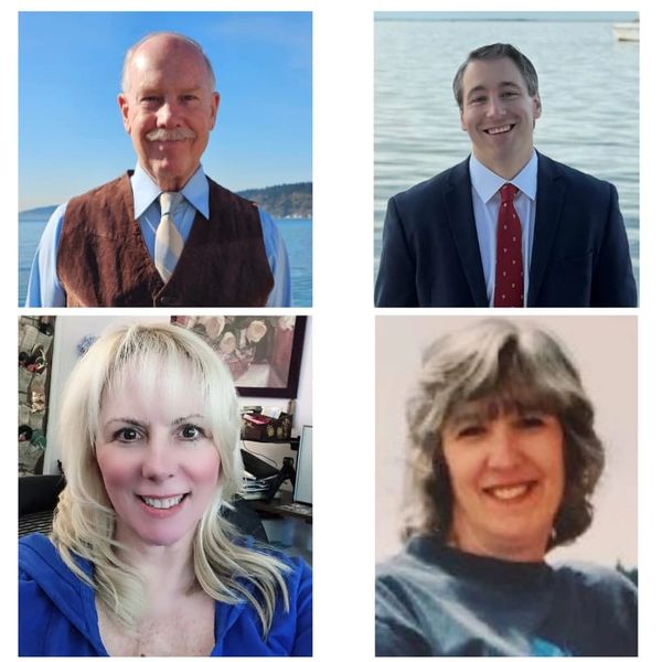 Four professional headshots of diverse individuals in different settings.