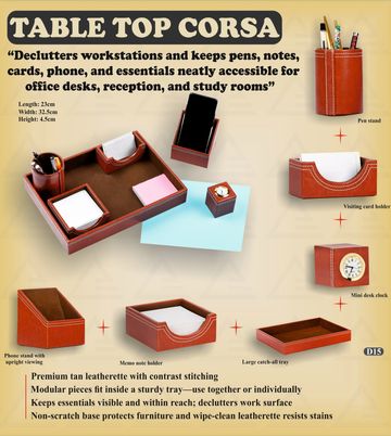 Table Top Corsa organizer with multiple compartments for office essentials.