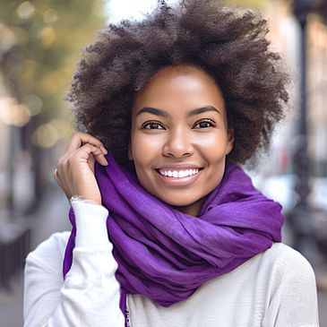 Stylish and sophisticated purple pashmina scarf