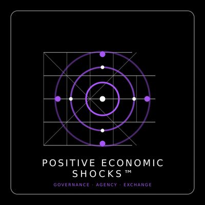 Logo for Positive Economic Shocks with circular design and dots.