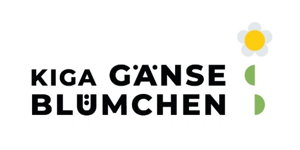Logo mit dem Text 'KIGA GÄNSE BLÜMCHEN' und einer stilisierten Blume.
