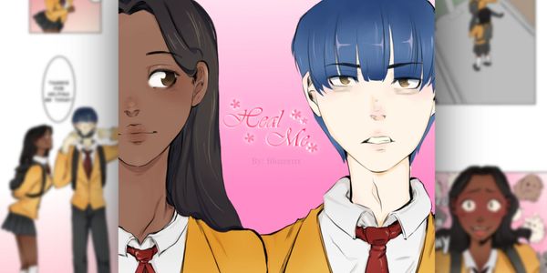 Two high school students in yellow uniforms on a pink background with the title 'Heal Me'.
