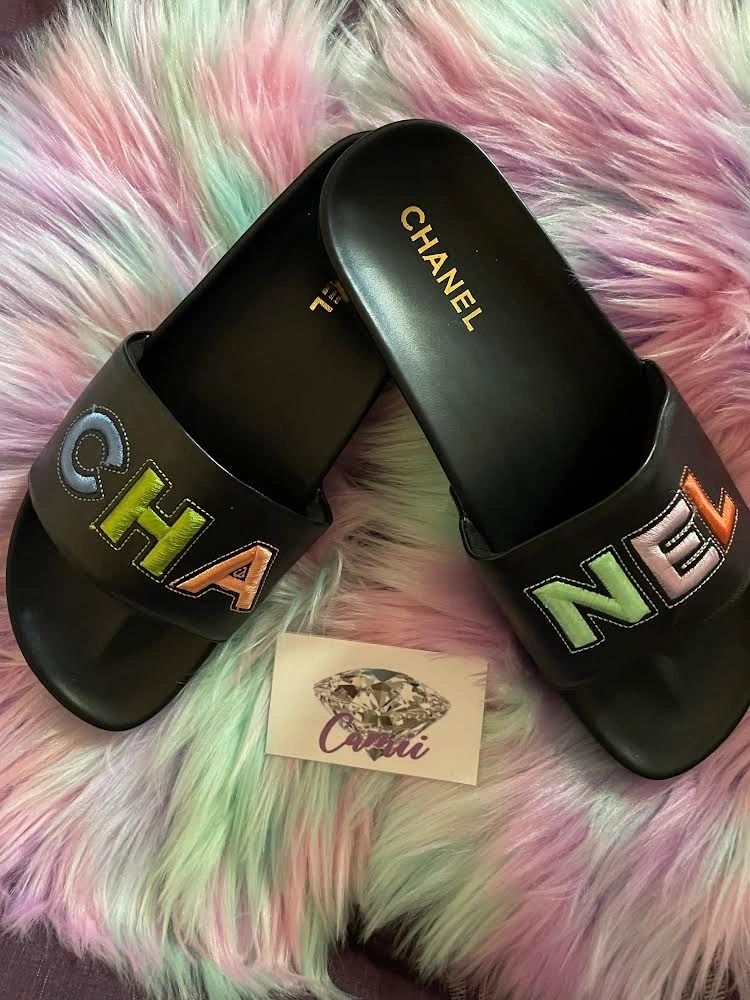 Chanel colorful slides