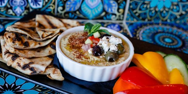 Green Chili Hummus appetizer