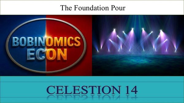 Logo and stage lights for Bobinomics Econ at Celestion 14 event.