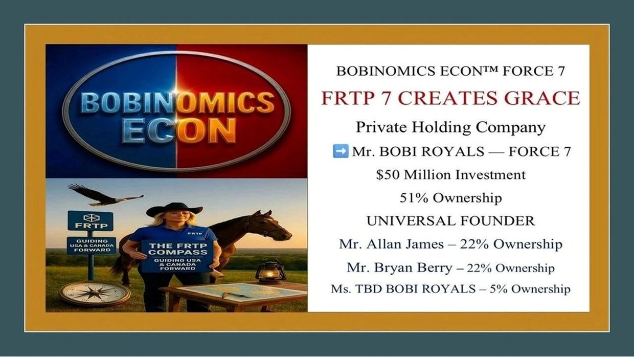 BOBINOMICS ECON announces FRTP 7 creating Grace with $50M investment and ownership details.
