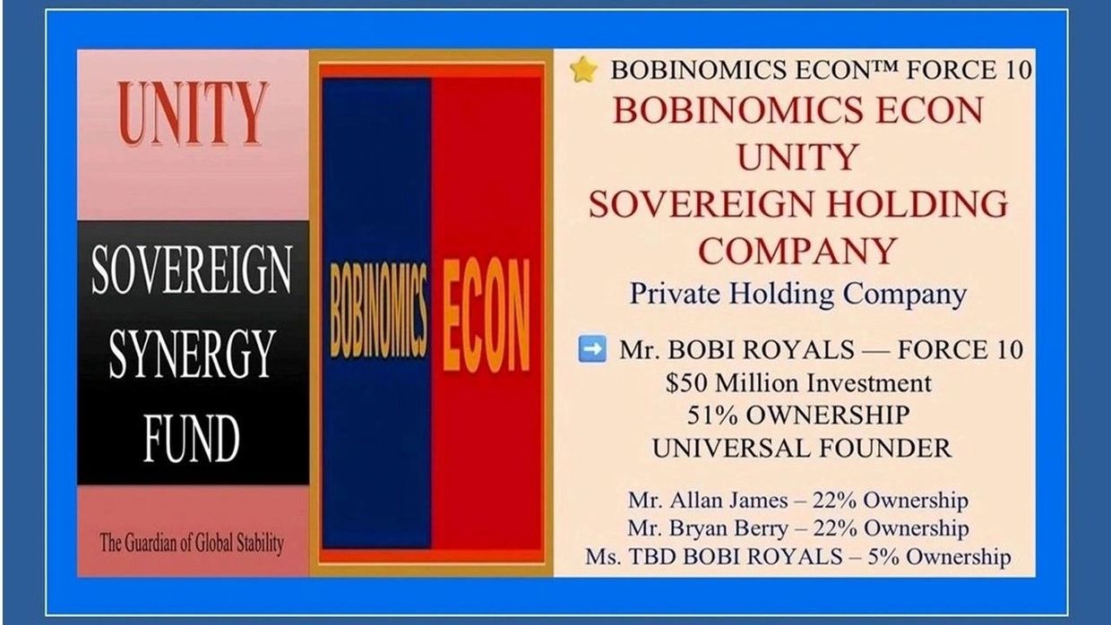 Sovereign Synergy Fund and Bobinomics Econ Unity holding company ownership details.
