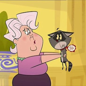 Image of Mrs. Muchmore (and Taffy), voiced by Serra Hirsch, from Boomerang's new cartoon Taffy.