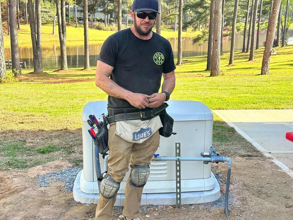 Robbie the master electrician with a generator he just completed
