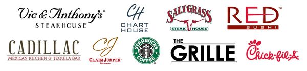 Collection of various restaurant logos.