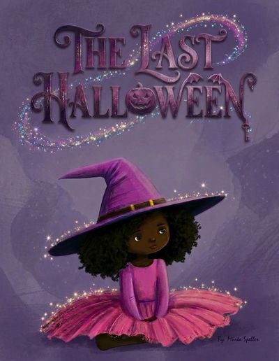 Illustration of a girl in a witch costume with "The Last Halloween" text.