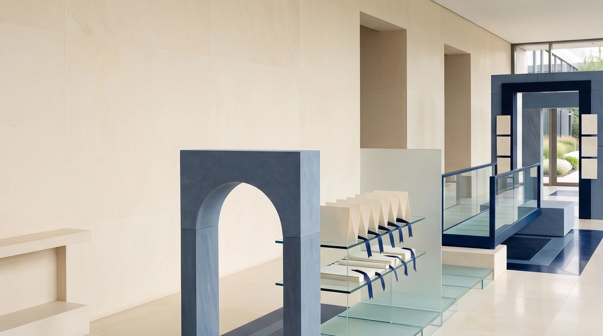 Illustrated archways and steps for Ramseyer & Associates F-1 and OPT guide