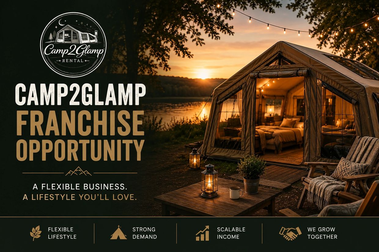 Camp2Glamp franchise offers a flexible and scalable glamping business opportunity.