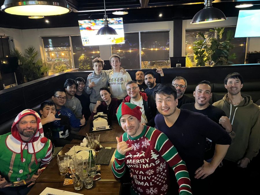 The Silverback team at a holiday dinner