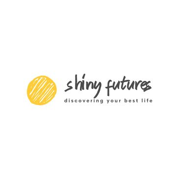 Logo with a yellow sun and 'shiny futures' text.