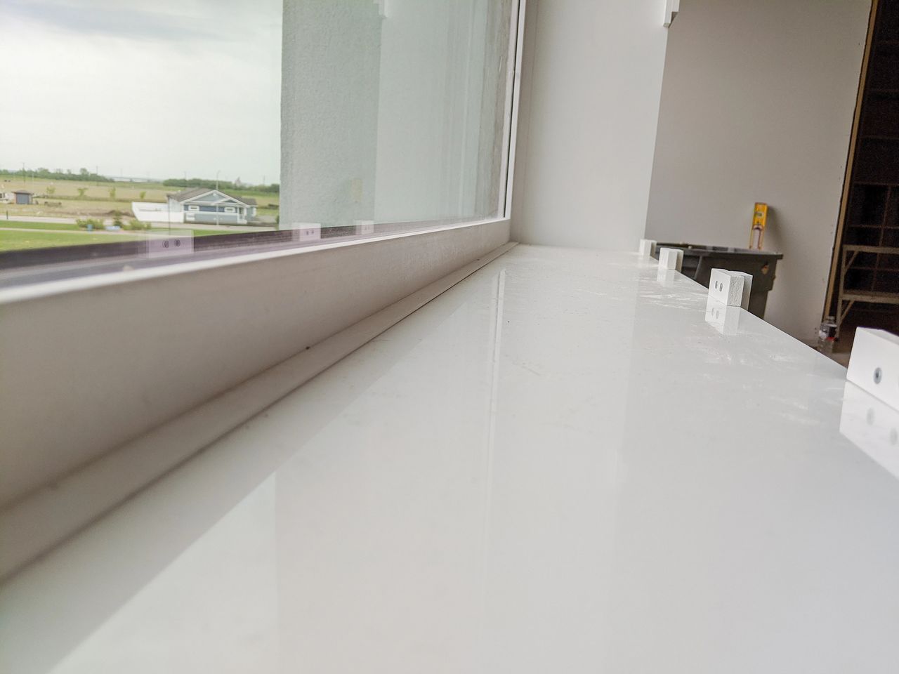 Clean installed window jamb close-up