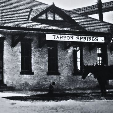 Historic train depot in downtown Tarpon Springs, Florida