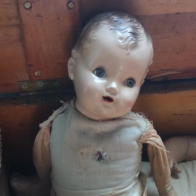 Hershel the haunted doll from Sam Beauregard, Paranormal Investigator’s personal collection