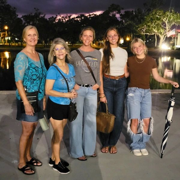 Tarpon Springs Ghost Tour guests at Spring Bayou