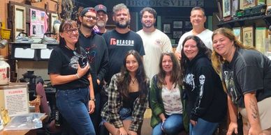 Private group ghost hunting event using paranormal equipment at the Brooksville Train Depot