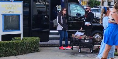 Private haunted history bus tour in front of Safety Harbor Resort and Spa in Florida