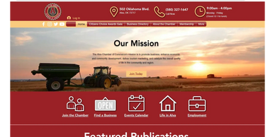 Screenshot of Alva Chamber website