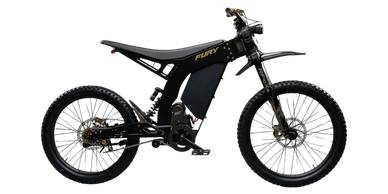 Black mountain electric bike named Fury.