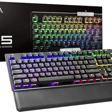 EVGA Z15 RGB USB Gaming Keyboard, RGB Backlit LED, Hotswappable Mechanical Kaihl Speed Bronze Switch