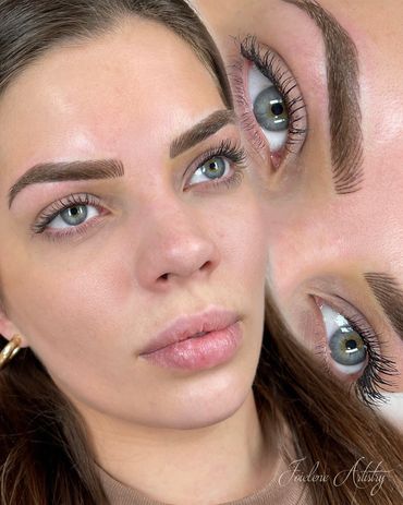 Combination eyebrow tattoo