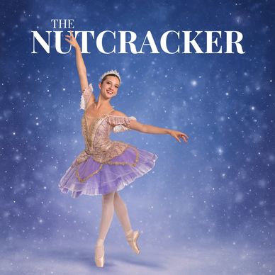 Ballerina dancing in a purple tutu for The Nutcracker.