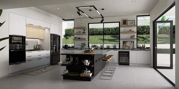 Scandinavian Design Kitchen with 10ft island.