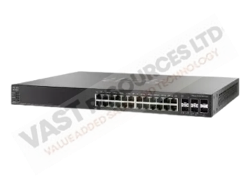 Network switch with multiple Ethernet ports for connectivity.