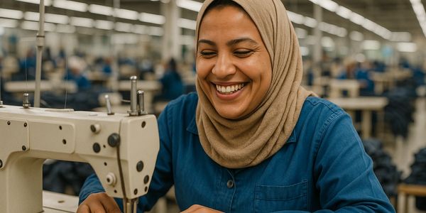 Skilled craftsmanship bringing Egyptian cotton shirts to life.